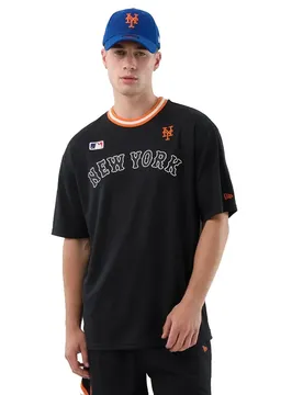 T-shirt à Manches Courtes Mlb Arch New York Mets Black L