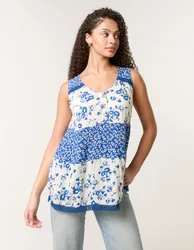 Crochet Mix Button Front Top - M/L / IVORY - female