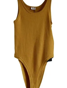 Saffron Yellow Bodysuit - Saint Laurent - FashionsVida