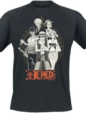 Anime T-Shirt - - Group - S bis XXL - Größe L - schwarz - Lizenzierter Fanartikel - Unisex - unisex - one piece - FashionsVida