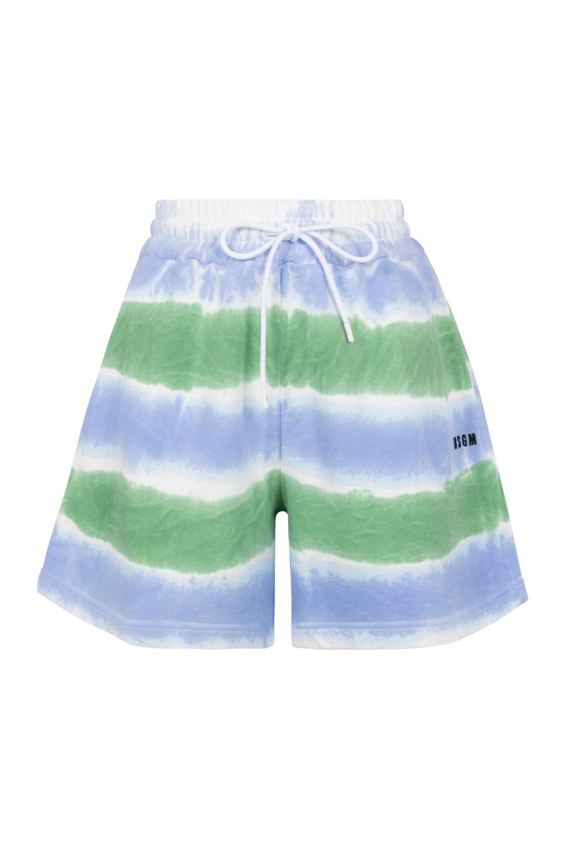 Cotton Tie-Dye Effect Mini Shorts