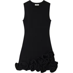 Vestido corto entallado de punto con flores