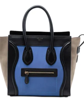 Micro Tricolor Calfskin and Suede Luggage Tote - Celine - FashionsVida