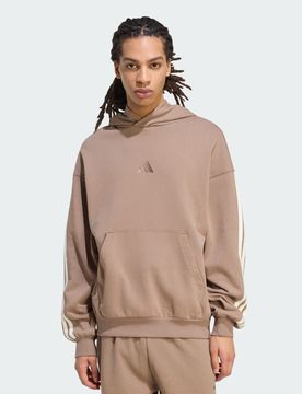 FELPA CON CAPPUCCIO KIT 3-STRIPES 2XL Khaki Six / Off White