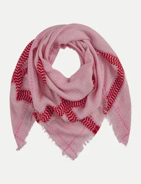 Hochwertiges Tuch mit gewebtem Muster Rosa - Codello - FashionsVida