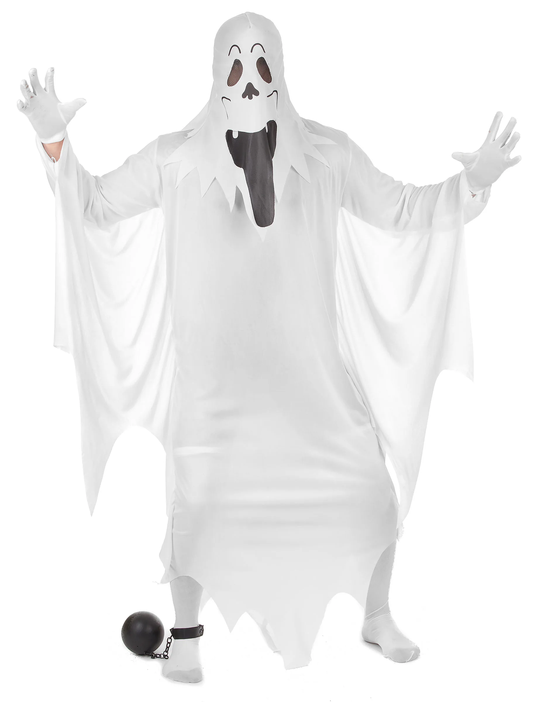 Lustiges Gespenst Halloweenkostüm Geist weiss - KARNEVAL-MEGASTORE - FashionsVida