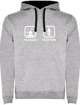 Sweat à Capuche Problem Solution Train Two-colour Heather Grey / Black 2XL - Kruskis - FashionsVida