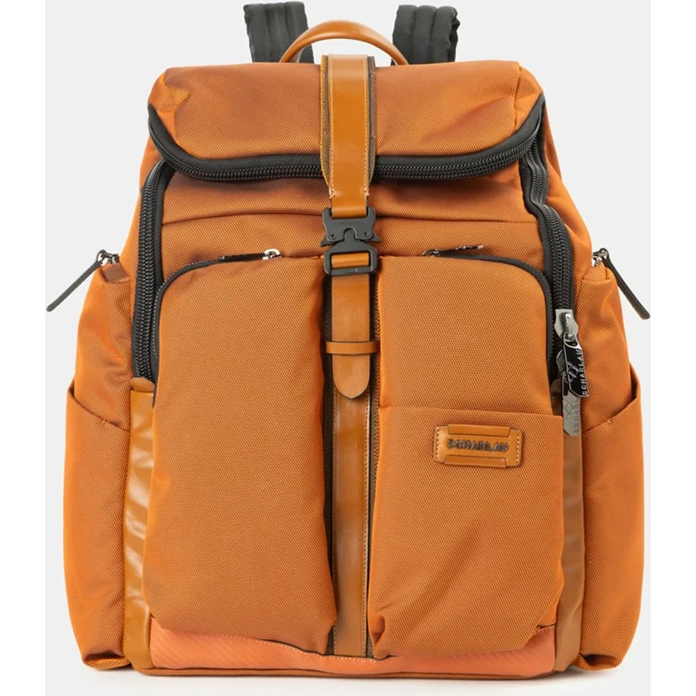 Mochila de hombre en tejido de color gris oscuro - Scharlau - FashionsVida