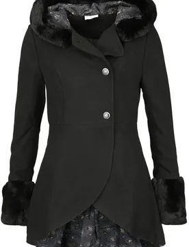 Kurzmantel - Hogwarts - S bis M - für Damen - Größe M - schwarz - EMP exklusives Merchandise! - Frauen - female - Harry Potter - FashionsVida