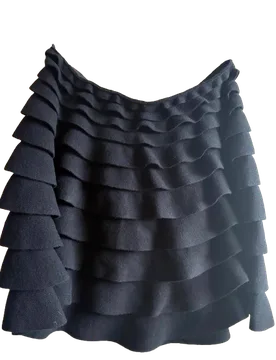 Valentino Black Ruffle Knit Skirt - Valentino Garavani - FashionsVida