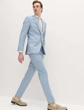 Slim Fit Textured Stretch Suit Jacket Light Blue Mix male - M&S - FashionsVida