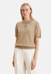Feinstrick Poloshirt aus Metallic Garn XS