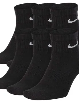 Chaussettes Courtes Everyday Cushioned 6 Paires Black / White EU 34-38