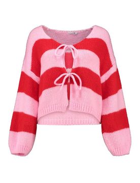 Cardigan - LS A CD Ch44arlie - M-L bis L-XL - für Damen - Größe M-L - rosa/rot - Frauen - female