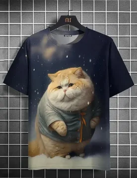 D Printed Cute Short-sleeved T-shirt, with Creative and Unique Design. Round Neck, Casual and Comfortable. Loose Top - Aliexpress - FashionsVida