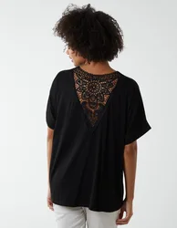 Butterfly Lace Back Top - S/M / BLACK - female