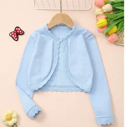 Cárdigan de punto de unicolor informal para niña