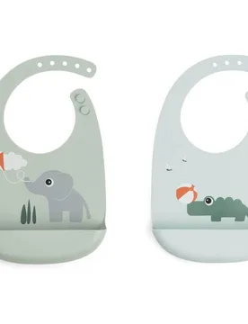 Baberos silicona ajustables pack 2ud Playground - Done by Deer - FashionsVida