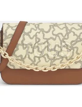 Bolso bandolera mediano con cierre de broche y solapa - Tous - FashionsVida