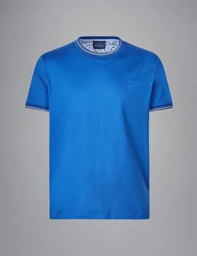 Paul & Shark - Camiseta de hombre capsule AZZURRO con contrastes cuello y mangas - PAUL & SHARK - FashionsVida