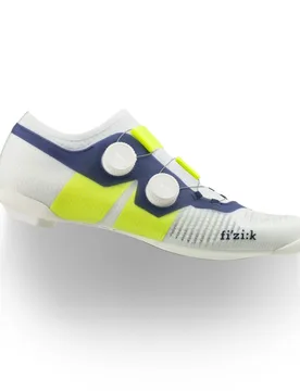Scarpe per bici da corsa VEGA CARBON WHITE YELLOW FLUO - FIZIK - FashionsVida