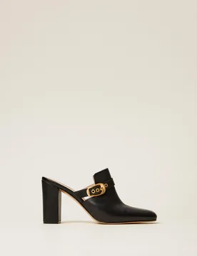Twinset Mules en cuir avec boucle - TWINSET - FashionsVida