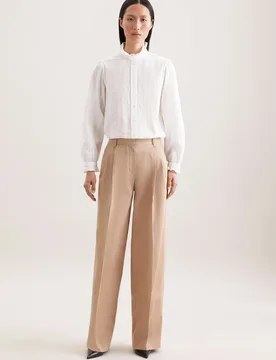 Bundfaltenhose aus Baumwolltwill Beige 42 - Seidensticker.com - FashionsVida