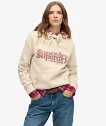 Superdry Women's Stacked Hoodie Grau - Größe: 42