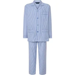 Pijama largo de hombre de tela color azul