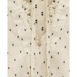 Blusa de mujer 100% algodón con fruncido y microestampado