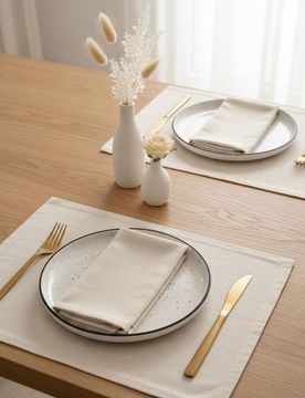 Set di piatti con delicato motivo puntinato – confezione da 2 - bianco