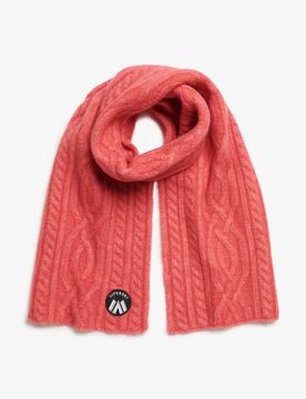 Superdry Damen Cable Luxe Strickschal Pink - Größe: 1Größe