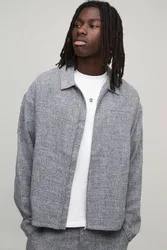 Men's Oversized Welt Pocket Overshirt Grey Size X-Small Grey XS