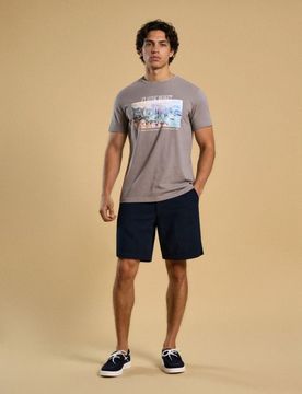 T-shirt in cotone con scritta Claude Monet - grigio medio