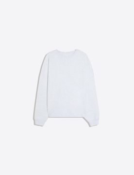 Bershka Sweat Col Rond Femme L Gris