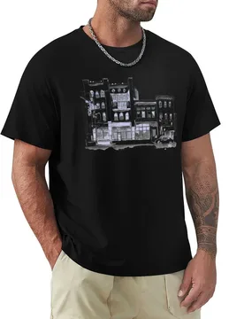Whimsical Buffalo NY Ink Sketch - Genesee Street with Eddie Brady's Bar T-Shirt Street Art Print Tee Shirt - Aliexpress - FashionsVida