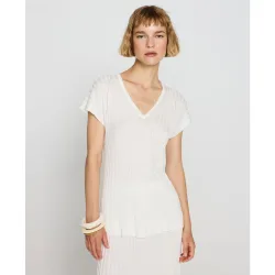 Jersey de mujer cuello pico, manga caída