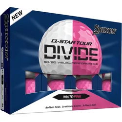 Golfbälle Q-Star Tour 6 Divide - 12er Pack, weiss/pink