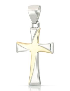Ciondolo Croce Oro Giallo Bianco GL101396