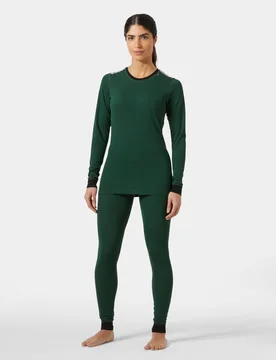 Women's HH Comfort Light Base Layer Set Green XS - Jungle Green - Female - Helly Hansen - FashionsVida