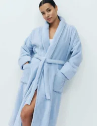 Pure Cotton Towelling Dressing Gown Bluebell female