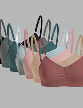 Conjunto de 7 piezas de ropa interior sin costuras, sujetadores casuales cómodos con tirantes ajustables