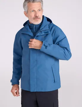 Fell Mens 3 in 1 Jacket - Dark Blue - Dark Blue - Size: XL - Mountain Warehouse - FashionsVida