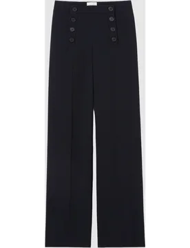 Pantalones anchos de mujer estilo puente con pliegues - CLAUDIE PIERLOT - FashionsVida