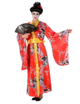 Geisha Damenkostüm Japanerin rot-bunt - KARNEVAL-MEGASTORE - FashionsVida