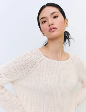 Jersey de mujer con cuello caja y manga larga - Tintoretto - FashionsVida