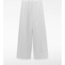 Pantalones anchos de mujer de algodón orgánico con doble pinza