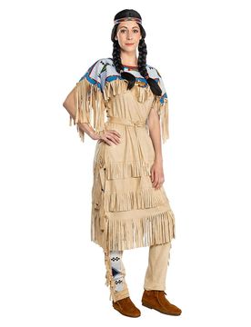 Nscho-tschi-Kostüm für Damen Winnetou Indianerin-Kostüm für Damen Fasching braun-blau - female