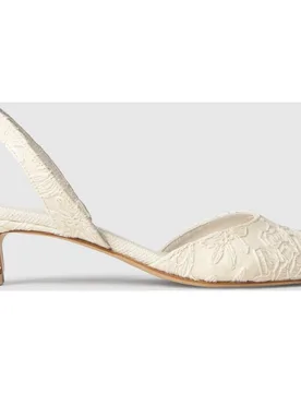Mules de tacón de mujer destalonados Aran en tejido jacquard floral - Castañer - FashionsVida