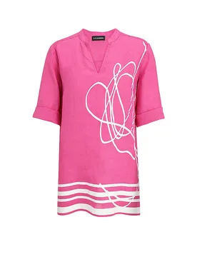 Blusa di lino rosa 44 - Doris Streich - FashionsVida